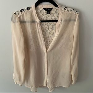 Sheer and lace shirt